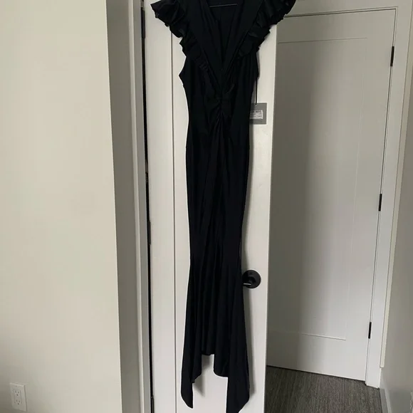 NWT Philosophy Di Lorenzo Serafini ruffle-trim fluted maxi dress IT 42